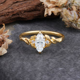 Dazzling Marquise Moissanite Engagement Ring
